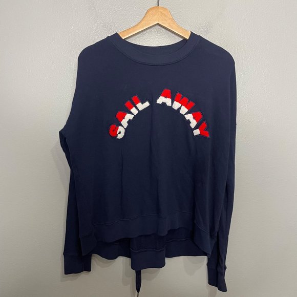 JOIE lenexa cropped sweatshirt in midnight size S - Picture 3 of 9